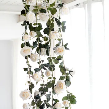 180cm Artificial Rose Flower Vine Wedding Decorative Real Touch Silk Flowers With Green Leaves for Home Hanging Garland Decor
180cm Artificial Rose Flower Vine Wedding Decorative Real Touch Silk Flowers With Green Leaves for Home Hanging Garland Decor