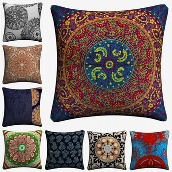 India Round Mandala Pattern Decorative Pillow Covers For Sofa Home Decor Linen Cushion Case 45x45cm Throw Pillow Case Almofada
India Round Mandala Pattern Decorative Pillow Covers For Sofa Home Decor Linen Cushion Case 45x45cm Throw Pillow Case Almofada