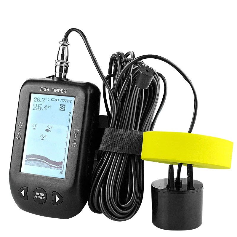 

HOT-Erchang Xf02 Portable Fish Finder 9M Wire Echo Sounder Alarm 0.6-100M Depth Transducer Sensor Sonar For Fishing
