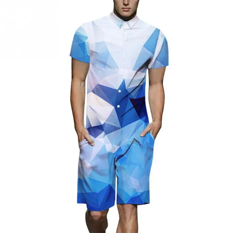 Men Short Sleeve Turn-down Collar Shirt Shorts Gradient Geometry Print Jumpsuit Overall Playsuit
Men Short Sleeve Turn-down Collar Shirt Shorts Gradient Geometry Print Jumpsuit Overall Playsuit