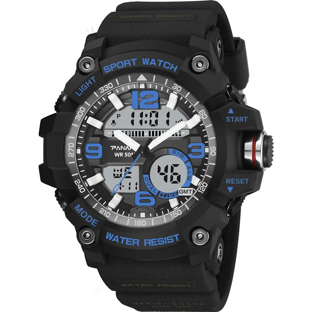 Outdoor Military Waterproof 50m Backlight Sports Men Digital Analog Wrist Watch Military Electronics clock Relojes
Outdoor Military Waterproof 50m Backlight Sports Men Digital Analog Wrist Watch Military Electronics clock Relojes