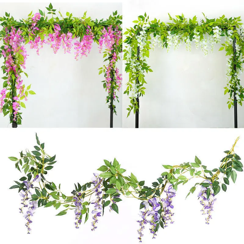 2M Flower String Artificial Wisteria Vine Garland Plants Foliage Outdoor Home Trailing Flower Fake Flower Hanging Wall Decor 29
2M Flower String Artificial Wisteria Vine Garland Plants Foliage Outdoor Home Trailing Flower Fake Flower Hanging Wall Decor 29