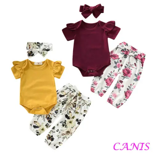 2019 New Brand Newborn Infant Girl Short Sleeve Tops Romper Floral Pants Headband Outfits Clothes 3PCS Set Summer 0-24M
2019 New Brand Newborn Infant Girl Short Sleeve Tops Romper Floral Pants Headband Outfits Clothes 3PCS Set Summer 0-24M