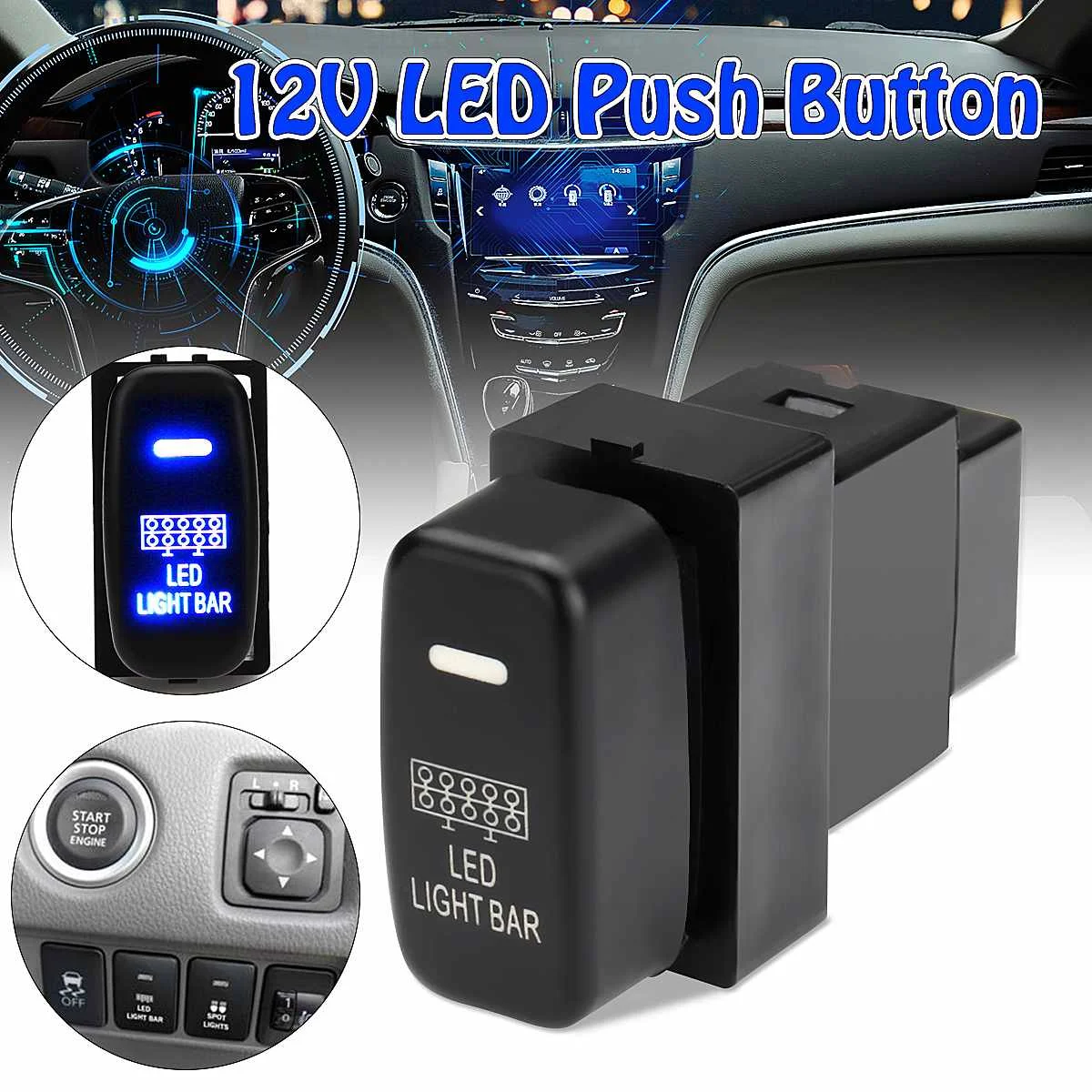Dual LED Push Button Switch 12V 3A Car Light Bar Button Switch Single Pole Single Throw ON-OFF Push Switch for Triton 2002-2015
Dual LED Push Button Switch 12V 3A Car Light Bar Button Switch Single Pole Single Throw ON-OFF Push Switch for Triton 2002-2015