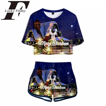 LUCKYFRIDAYF 2018 3D Pop Summer Cool Shorts and T-shirts Christmas Fashion Women Two Piece Sets CoolSkull Print Crop Top Clothes
LUCKYFRIDAYF 2018 3D Pop Summer Cool Shorts and T-shirts Christmas Fashion Women Two Piece Sets CoolSkull Print Crop Top Clothes