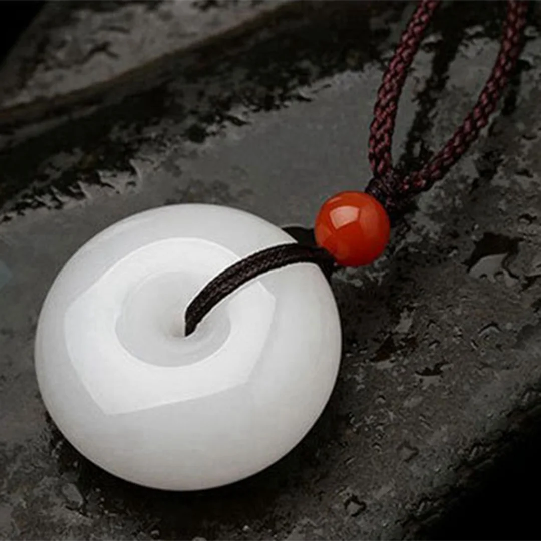 Chinese Style Natural Round Peace Buckle Pendant DIY Jewelry Green White Stone Pendants with Lanyard Traditional Jewelry
Chinese Style Natural Round Peace Buckle Pendant DIY Jewelry Green White Stone Pendants with Lanyard Traditional Jewelry