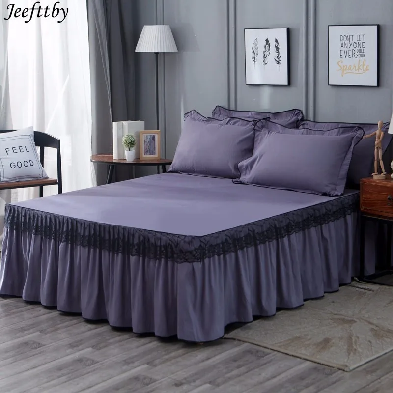 2019 Home High Quality Cotton Polyester Smoked Purple Bedding Bed Skirt 3pcs Queen Size Cover Bedspread Solid Color Bed Decor
2019 Home High Quality Cotton Polyester Smoked Purple Bedding Bed Skirt 3pcs Queen Size Cover Bedspread Solid Color Bed Decor