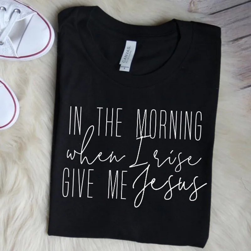 Women's Christian T Shirts Women In The Morning When I Rise Give Me Jesus Plus Size Tops Graphic Tee Jesus Thanksgiving Clothes
Women's Christian T Shirts Women In The Morning When I Rise Give Me Jesus Plus Size Tops Graphic Tee Jesus Thanksgiving Clothes