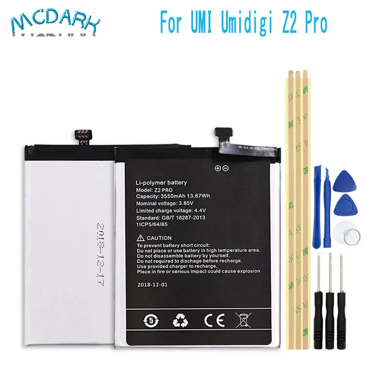 Mcdark 3550mAh Hight capacity for UMI Umidigi Z2 Pro Battery For UMI Umidigi Z2 Pro Phone Replacement Batteries +Tools
Mcdark 3550mAh Hight capacity for UMI Umidigi Z2 Pro Battery For UMI Umidigi Z2 Pro Phone Replacement Batteries +Tools