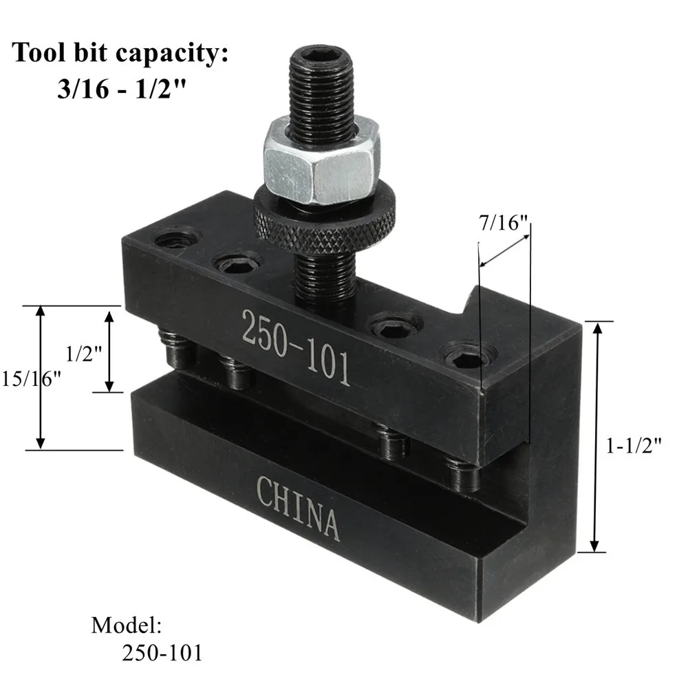 Quick Change Turning and Facing Holder 250-101 for Lathe Tool Post Holder Quick Change Post Holder
Quick Change Turning and Facing Holder 250-101 for Lathe Tool Post Holder Quick Change Post Holder