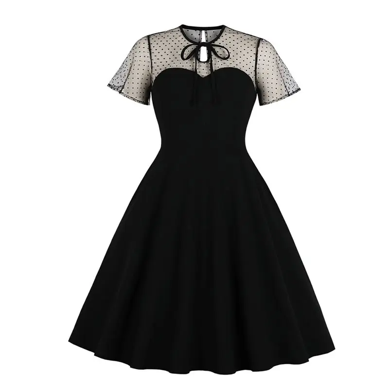 Vintage Lace Dress Women Gothic A Line Black Sexy Party Backless Fashion Patchwork Mesh Polka Dot Elegant Summer Retro Dresses
Vintage Lace Dress Women Gothic A Line Black Sexy Party Backless Fashion Patchwork Mesh Polka Dot Elegant Summer Retro Dresses