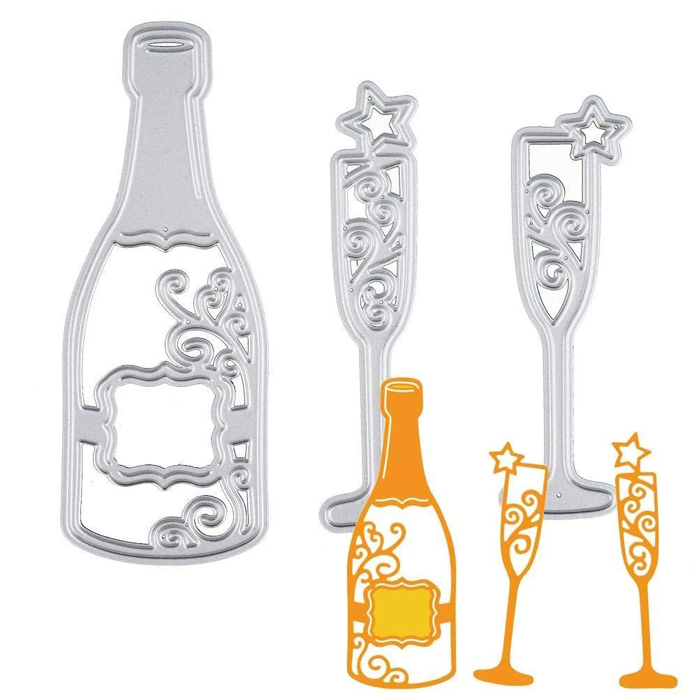 3PCS Wine Embossing Stamps Carbon Steel Glass Scrapbooking Handmade DIY Wine Bottle Stencil Exquisite Wine Glass Cutting Dies
3PCS Wine Embossing Stamps Carbon Steel Glass Scrapbooking Handmade DIY Wine Bottle Stencil Exquisite Wine Glass Cutting Dies