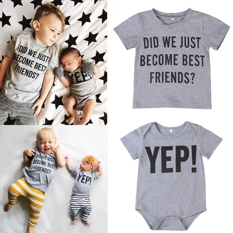 Big Brother T-shirt Little Brother Romper Family Matching Tops Clothes Short Sleeve Outfits
Big Brother T-shirt Little Brother Romper Family Matching Tops Clothes Short Sleeve Outfits
