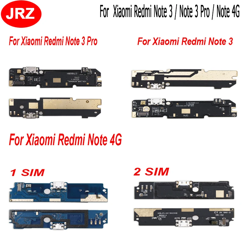 JRZ для Xiaomi Redmi Note 4G 3 Pro плата с Usb портом зарядки гибкий кабель док разъем запасные