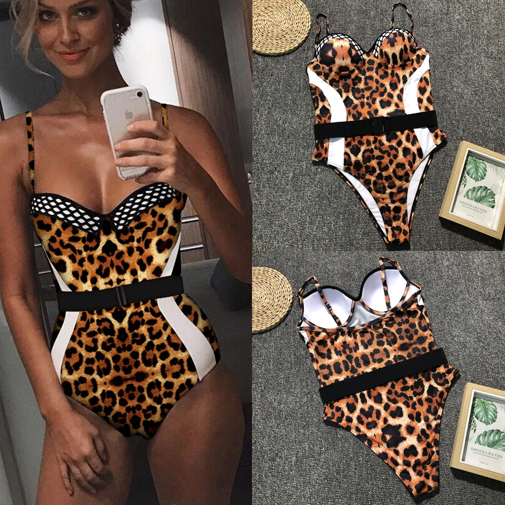 Womens Animal Print Monokini One-Piece Bathing Suit V Neck Padded Bra Bikini Swimwear Women Swimsuit Leopard Print
Womens Animal Print Monokini One-Piece Bathing Suit V Neck Padded Bra Bikini Swimwear Women Swimsuit Leopard Print