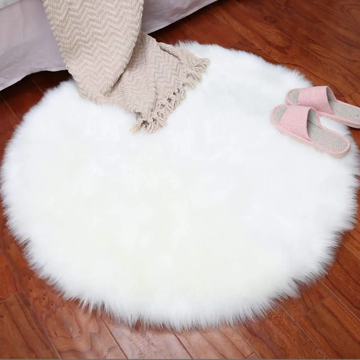Fluffy Round Rug Non Slip Plain Fluffy Rug Soft Round Carpet Copy Australia Wool Carpet Bedroom Floor Cover Decoration 30CM*30CM
Fluffy Round Rug Non Slip Plain Fluffy Rug Soft Round Carpet Copy Australia Wool Carpet Bedroom Floor Cover Decoration 30CM*30CM