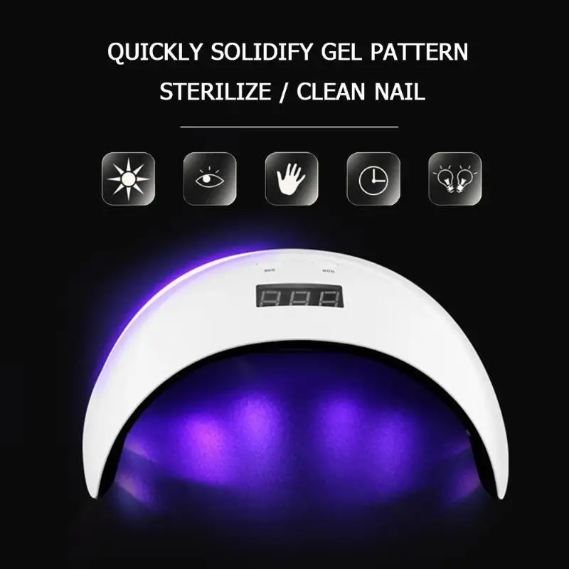 24W UV LED Nail Lamp 12 LED Nail dryer for All Gels Phototherapy Gel Polish Nail Dryer Thumb Drying Manicure
24W UV LED Nail Lamp 12 LED Nail dryer for All Gels Phototherapy Gel Polish Nail Dryer Thumb Drying Manicure
