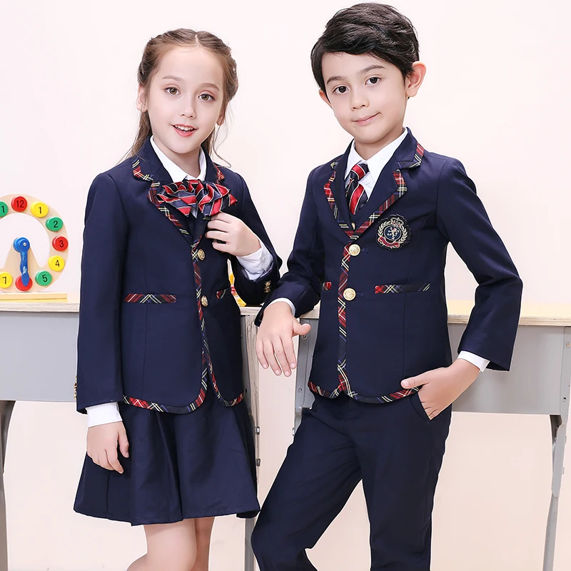 Primary school uniforms Chilidresn's suit woman sailor suit Kindergarten Dress student uniform school skirt and vest
Primary school uniforms Chilidresn's suit woman sailor suit Kindergarten Dress student uniform school skirt and vest