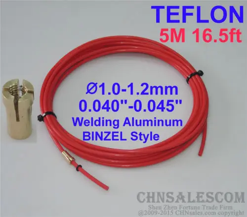 PTFE Liner 15-ft MIG Welding Guns Wire Size 0.045/"-1//16/" LI TW MI 4.6M yellow
