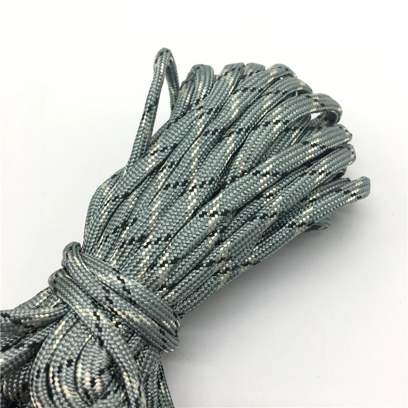 

10yds Paracord 550 Parachute Cord Lanyard Rope Mil Spec Type III 7 Strand Climbing Camping Survival Equipment #Gray+white+black