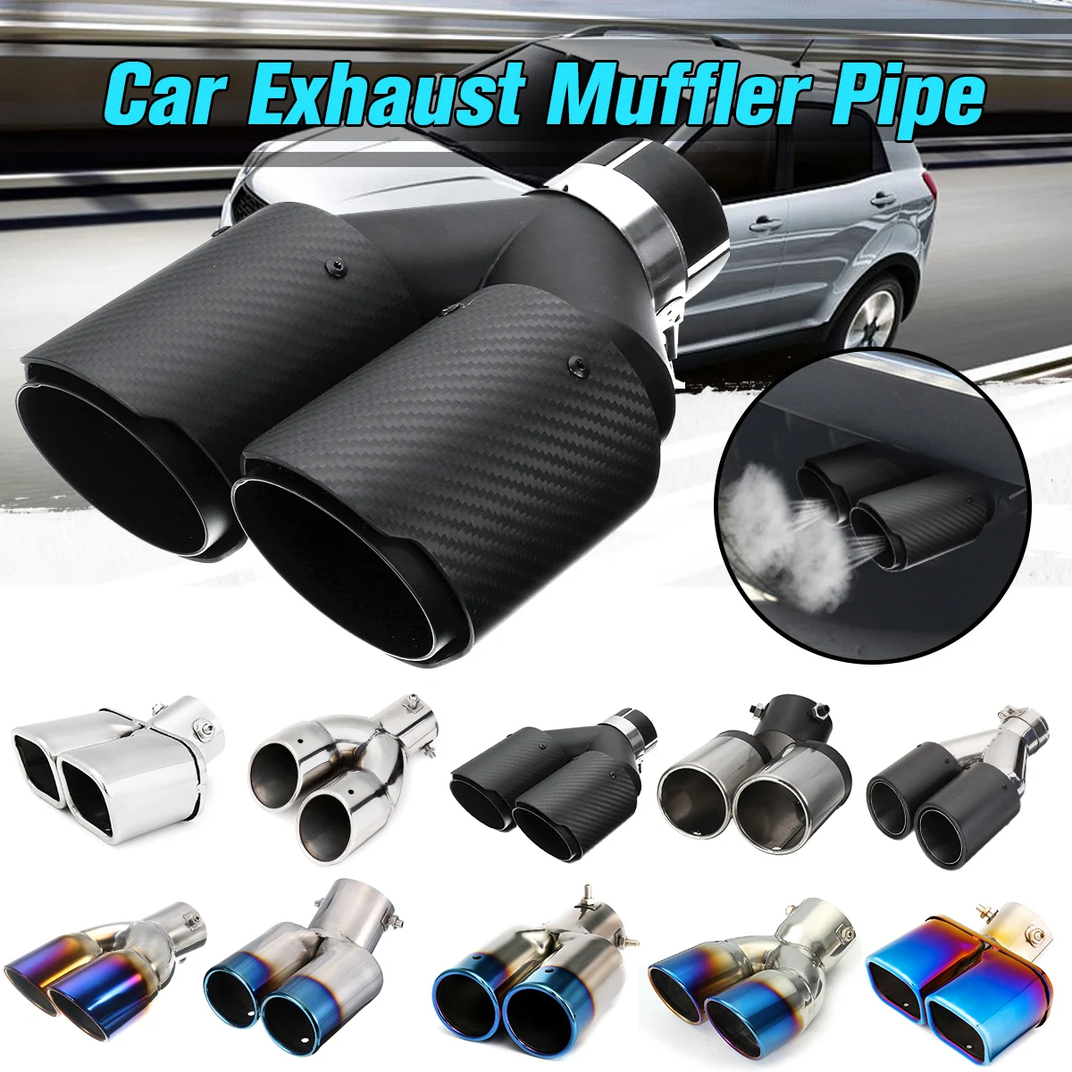 Universal Car Auto Exhaust Muffler Tip Stainless Steel Exhaust 1 to 2 Dual Pipe Chrome Trim Modified Car Rear Tail Throat Liner
Universal Car Auto Exhaust Muffler Tip Stainless Steel Exhaust 1 to 2 Dual Pipe Chrome Trim Modified Car Rear Tail Throat Liner