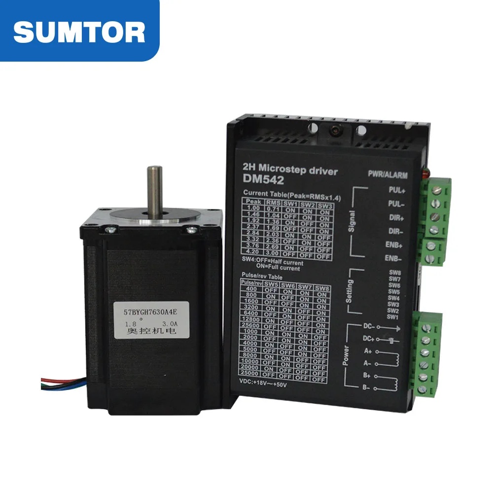 Nema 23 Stepper Motor With Driver DM542 SUMTOR NEMA23 Step motor 57HS7630A4D8EP 1.8NM 3A
Nema 23 Stepper Motor With Driver DM542 SUMTOR NEMA23 Step motor 57HS7630A4D8EP 1.8NM 3A
