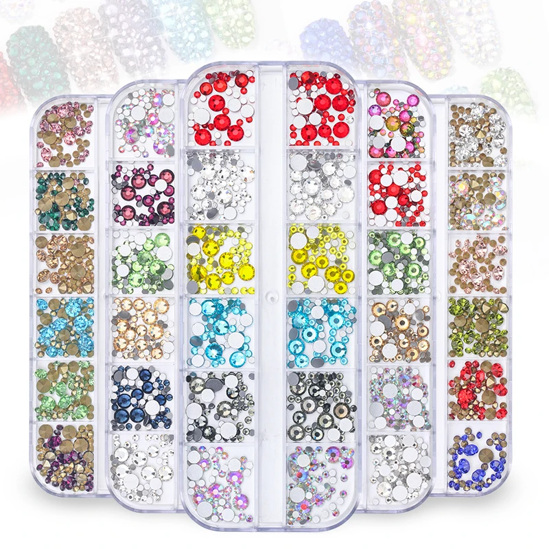 1 Case Glass Nail Rhinestones Nail Art Decoration Multi-size Flat Back AB Strass Nail Accessories for 3D Manicure Nailart Design
1 Case Glass Nail Rhinestones Nail Art Decoration Multi-size Flat Back AB Strass Nail Accessories for 3D Manicure Nailart Design