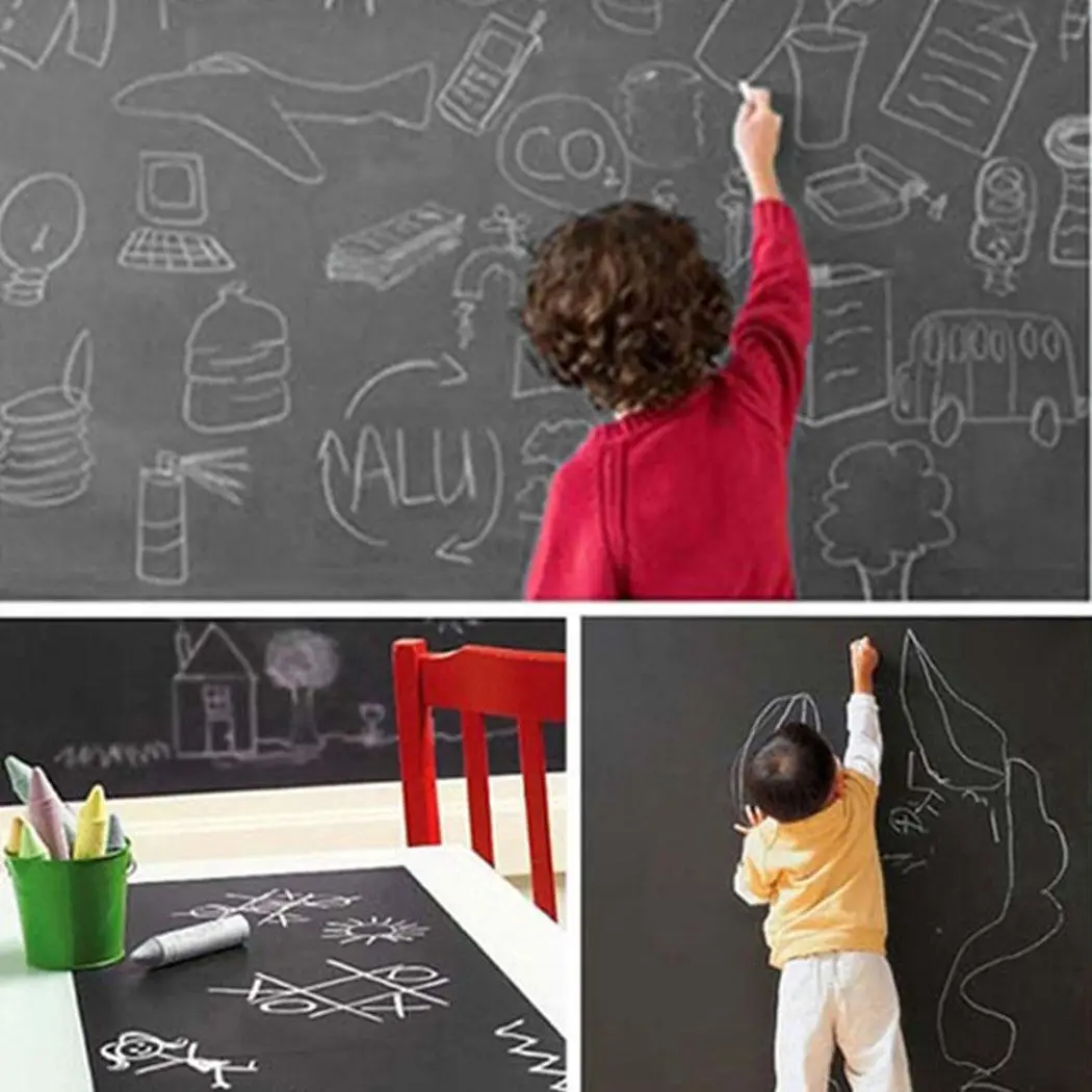 New Chalk Black Stickers Decor Wall Draw Blackboard With 1 Piece Sticker Plain Mural Home Office Portable kids Writing board
New Chalk Black Stickers Decor Wall Draw Blackboard With 1 Piece Sticker Plain Mural Home Office Portable kids Writing board