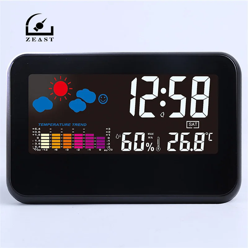 Digital Alarm Clock Weather Station Temperature Humidity Electronic Clock Color Screen Car Clock Bedside Wake Up Clock
Digital Alarm Clock Weather Station Temperature Humidity Electronic Clock Color Screen Car Clock Bedside Wake Up Clock