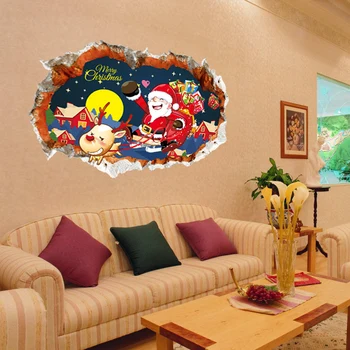 Xmas Festival Decoration 3d Effect Santa Claus Gift Deer Carriage Snowman Wall Sticker Wall decals Home Decor Poster Mural
Xmas Festival Decoration 3d Effect Santa Claus Gift Deer Carriage Snowman Wall Sticker Wall decals Home Decor Poster Mural
