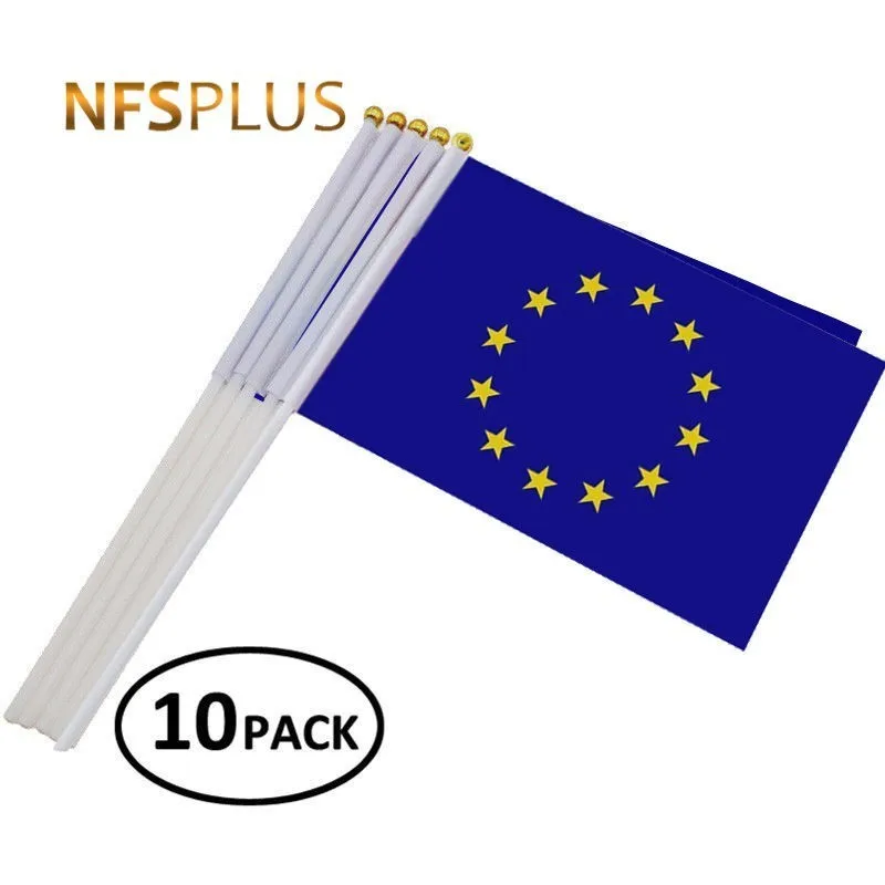 10 PCS/LOT EU Flag European Union 14x21cm Hand Waving Flags and Banners Polyester Printed Handheld National Flags with Flagpoles
10 PCS/LOT EU Flag European Union 14x21cm Hand Waving Flags and Banners Polyester Printed Handheld National Flags with Flagpoles