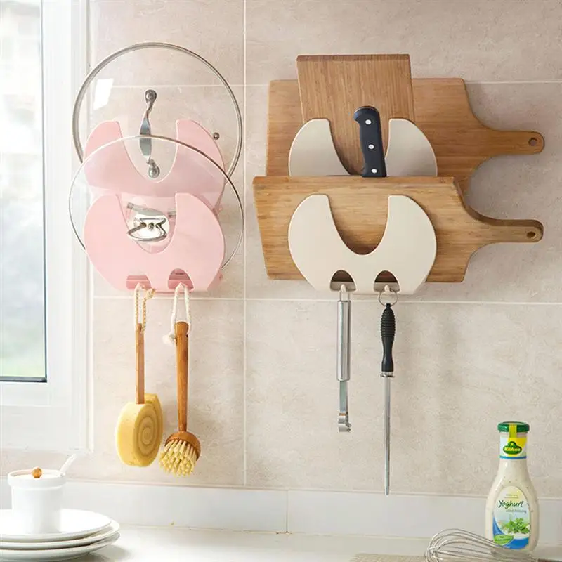 Wall-mounted Pan Cover Rack Plastic Pot Lid Holder Self-adhensive Cutting Board Shelf Kitchen Cookware Organizer (Pink)
Wall-mounted Pan Cover Rack Plastic Pot Lid Holder Self-adhensive Cutting Board Shelf Kitchen Cookware Organizer (Pink)