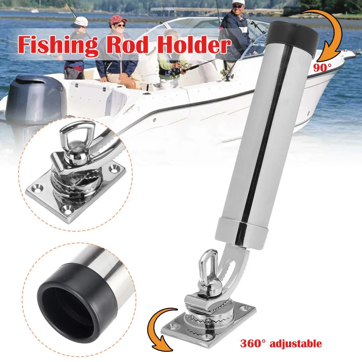 Adjustable Removable Deck Mount Stainless steel Fishing Rod Holder Bracket Support for Marine Boat and Yacht 360 Degree
Adjustable Removable Deck Mount Stainless steel Fishing Rod Holder Bracket Support for Marine Boat and Yacht 360 Degree