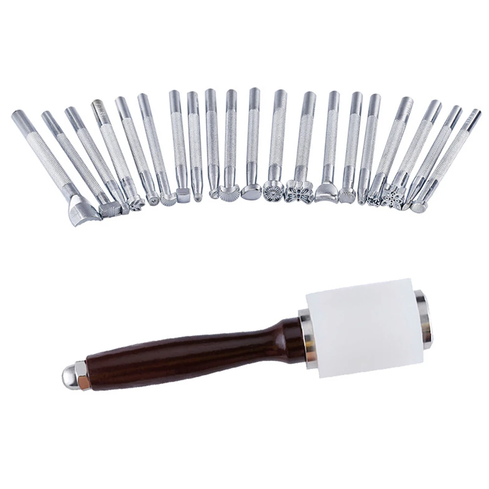 21 PCS Leather Working tools Saddle Making Tools DIY Leather Craft Stamps Set Wooden Nylon Hammer Leather Craft Set
21 PCS Leather Working tools Saddle Making Tools DIY Leather Craft Stamps Set Wooden Nylon Hammer Leather Craft Set