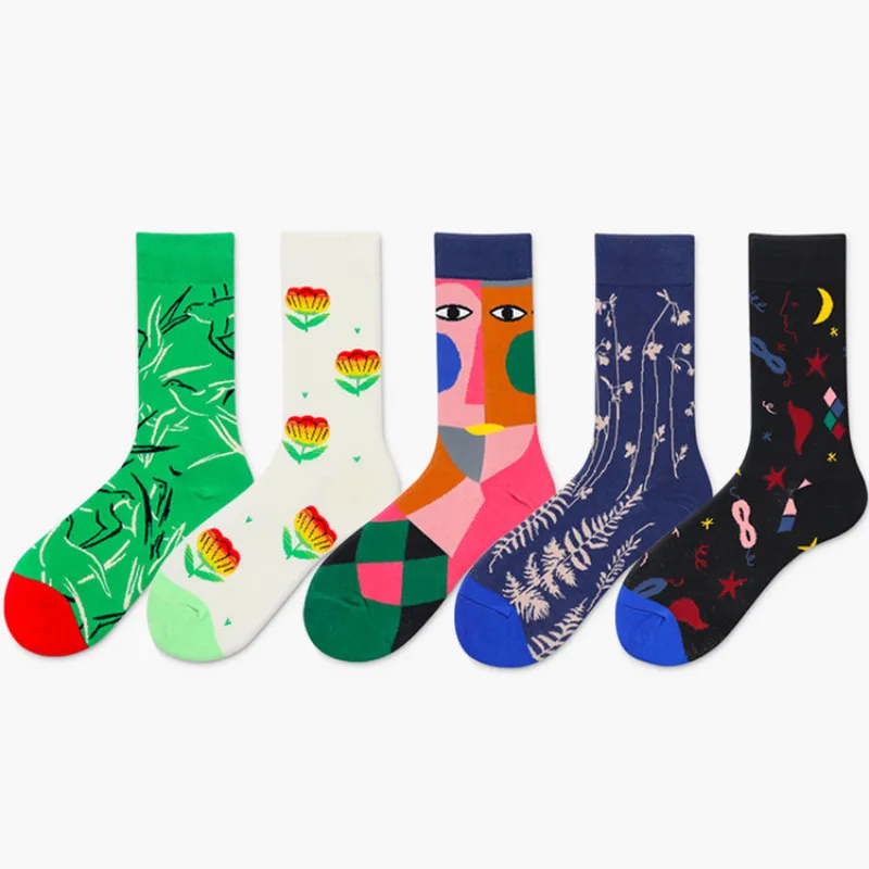 PEONFLY Combed Cotton Men's Socks Harajuku Colorful Happy Funny Big flower Long Warm Dress Socks Male Wedding Christmas Gift
PEONFLY Combed Cotton Men's Socks Harajuku Colorful Happy Funny Big flower Long Warm Dress Socks Male Wedding Christmas Gift