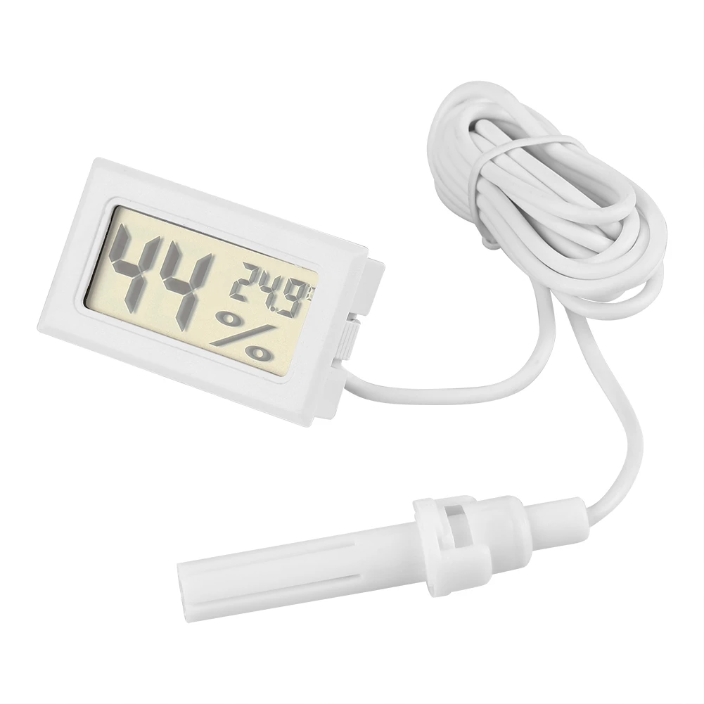 LCD Digital Temperature Humidity Display Thermometer Hygrometer with External Probe for Reptile White
LCD Digital Temperature Humidity Display Thermometer Hygrometer with External Probe for Reptile White