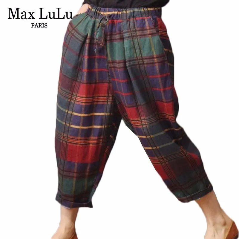 Max LuLu Luxury Summer Korean Pantalon Ladies Linen Streetwear Womens Elastic Wide Leg Harem Pants Loose Casual Plaid Trousers
Max LuLu Luxury Summer Korean Pantalon Ladies Linen Streetwear Womens Elastic Wide Leg Harem Pants Loose Casual Plaid Trousers