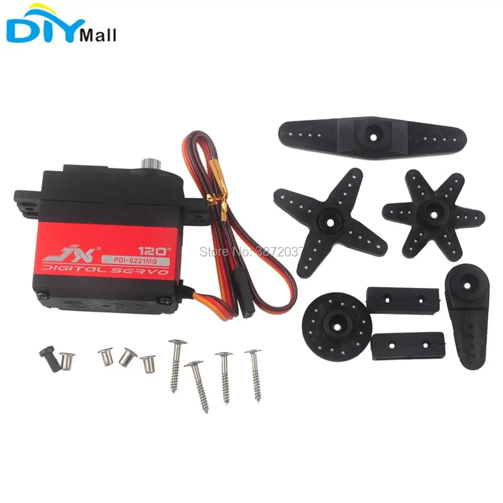 JX PDI-6221MG 20KG Large Torque Digital Servo for Smart Car Crawler Boat Helicopter 4.8-6V
JX PDI-6221MG 20KG Large Torque Digital Servo for Smart Car Crawler Boat Helicopter 4.8-6V