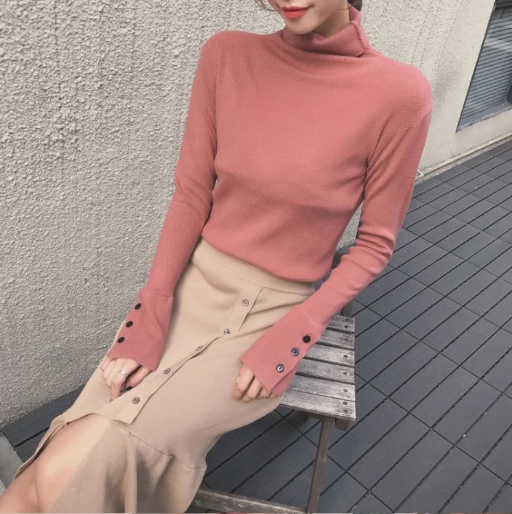2018 Autumn And Winter Korean Knitting Woman Slim Shirt Girl's Pullover Unlined Upper Garment Primer Shirt Female Tops Basics
2018 Autumn And Winter Korean Knitting Woman Slim Shirt Girl's Pullover Unlined Upper Garment Primer Shirt Female Tops Basics