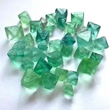 Natural octahedral colorido fluorite pedra preciosa cru ornamento cane decoração pedra verde roxo coleção pedras cristais mineral(China)