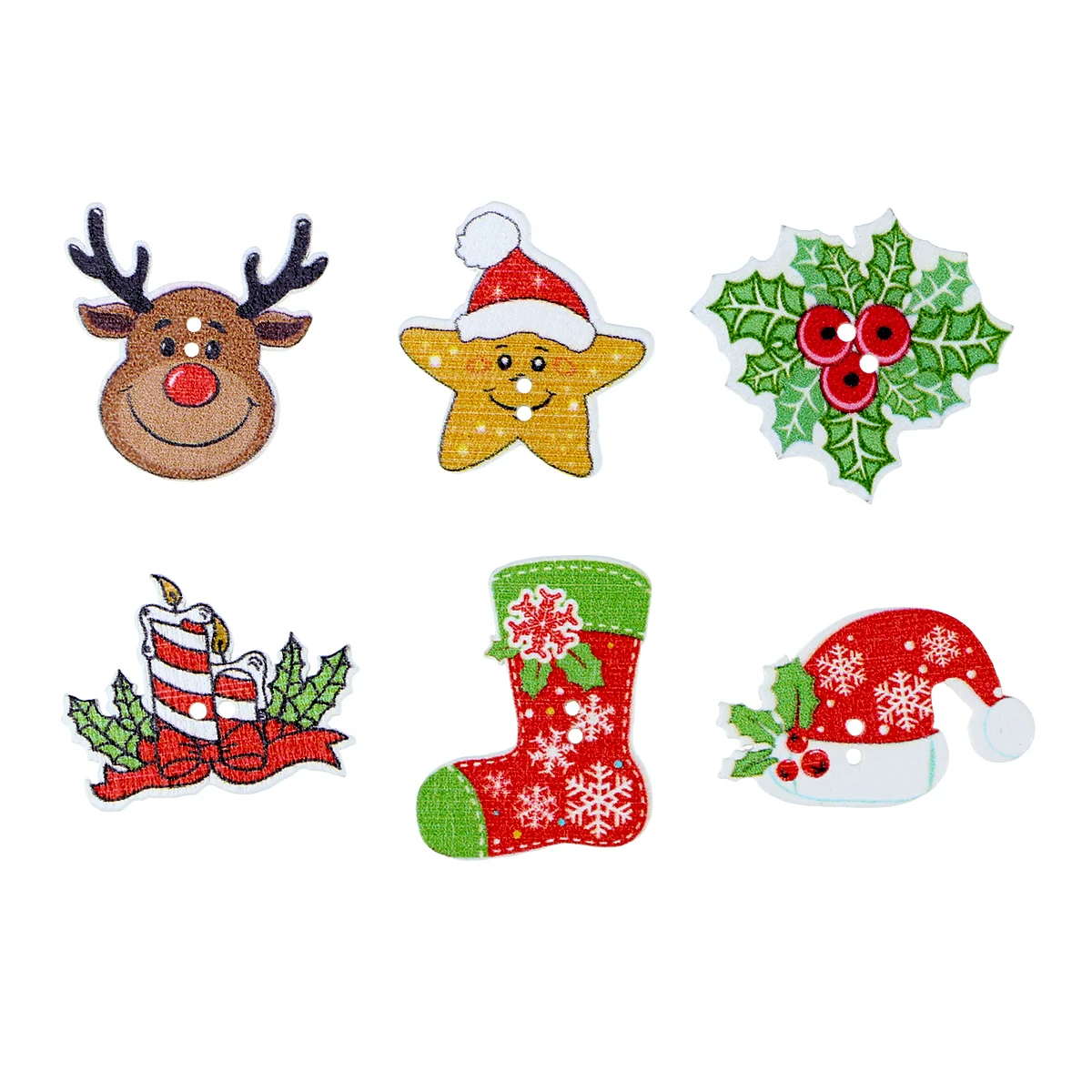 50Pcs Christmas Themed Wood Buttons Decorative Santa Hat Sock Mixed DIY Buttons Accessory for Xmas Clothes Crafts
50Pcs Christmas Themed Wood Buttons Decorative Santa Hat Sock Mixed DIY Buttons Accessory for Xmas Clothes Crafts