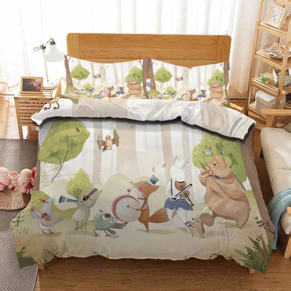 ins Bedding Set Cartoon animal world Bear Print Duvet Cover Set Lifelike Bedclothes with Pillowcase Bed Set Home Textiles
ins Bedding Set Cartoon animal world Bear Print Duvet Cover Set Lifelike Bedclothes with Pillowcase Bed Set Home Textiles