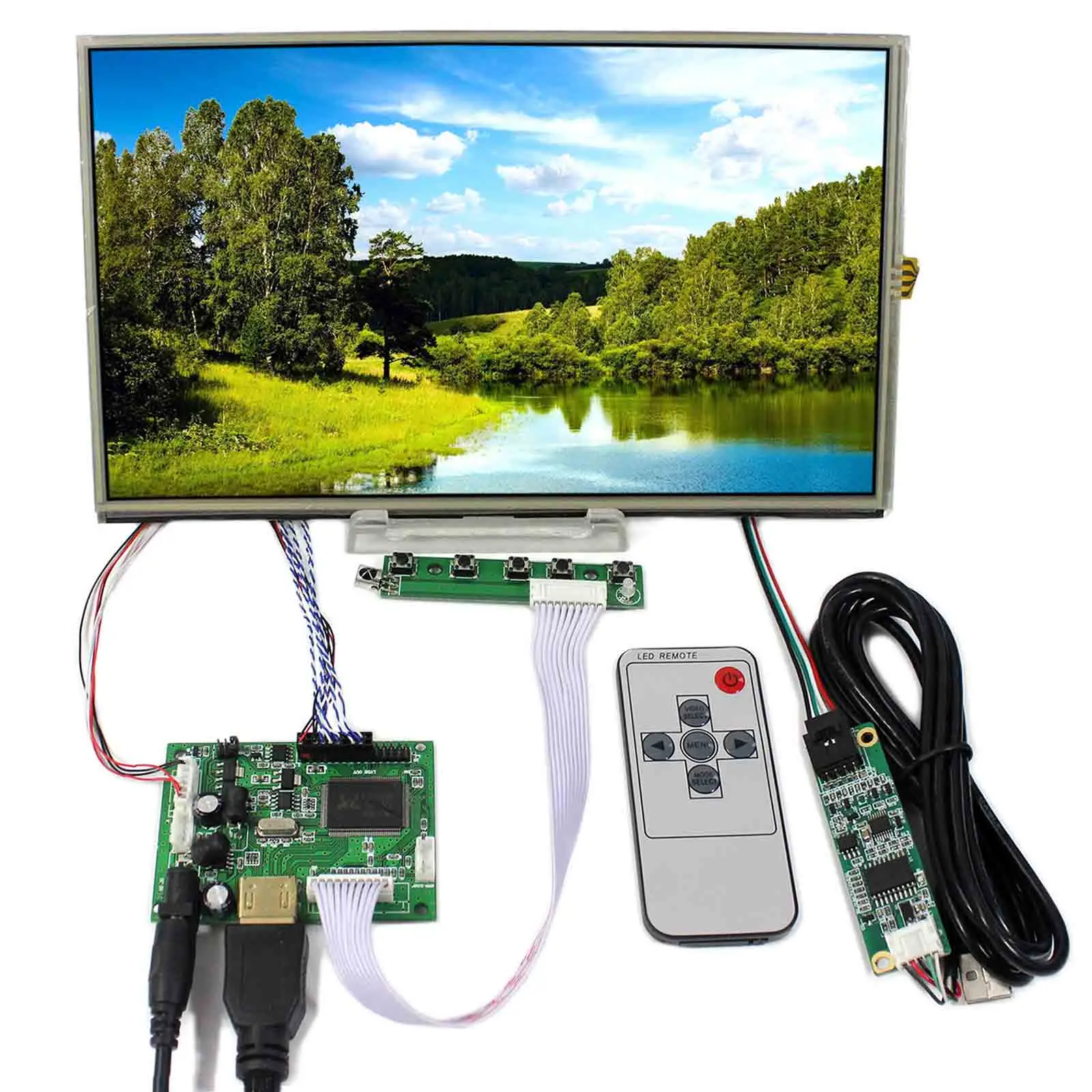 HD MI Board With 10.1" 1366x768 Resolution Backlight WLED B101XAN01.3 LCD Screen Resistive Touch Panel
HD MI Board With 10.1" 1366x768 Resolution Backlight WLED B101XAN01.3 LCD Screen Resistive Touch Panel