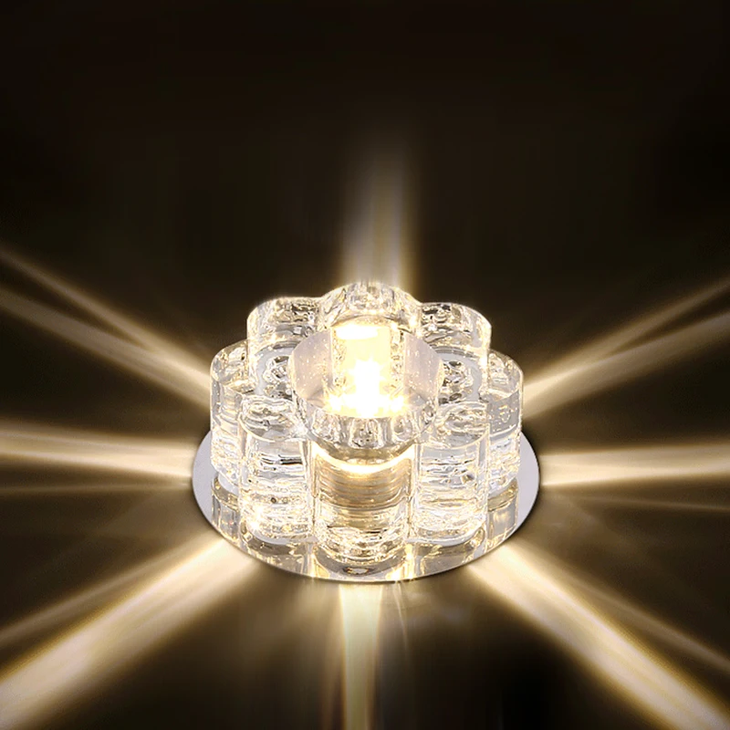 

SMD5730 Crystal Led Downlight 3W 5W Led Ceiling Lamp AC110V 220V spot light lamp home indoor Decor DA