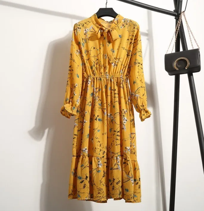 2019 Spring Autumn New Women Fashion Long Sleeve Floral Printed Polka Dot Chiffon Long Dresses Casual Sweet Dress Vestidos
2019 Spring Autumn New Women Fashion Long Sleeve Floral Printed Polka Dot Chiffon Long Dresses Casual Sweet Dress Vestidos