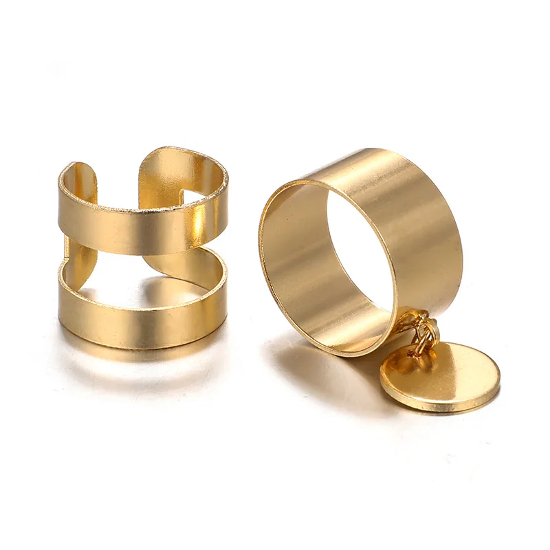 Shellhard Punk Gold Opening Ring 2 pcs/set Adjustable Midi Knuckle Finger Ring For Women Steampunk Wide Band Ring Boho Jewelry
Shellhard Punk Gold Opening Ring 2 pcs/set Adjustable Midi Knuckle Finger Ring For Women Steampunk Wide Band Ring Boho Jewelry