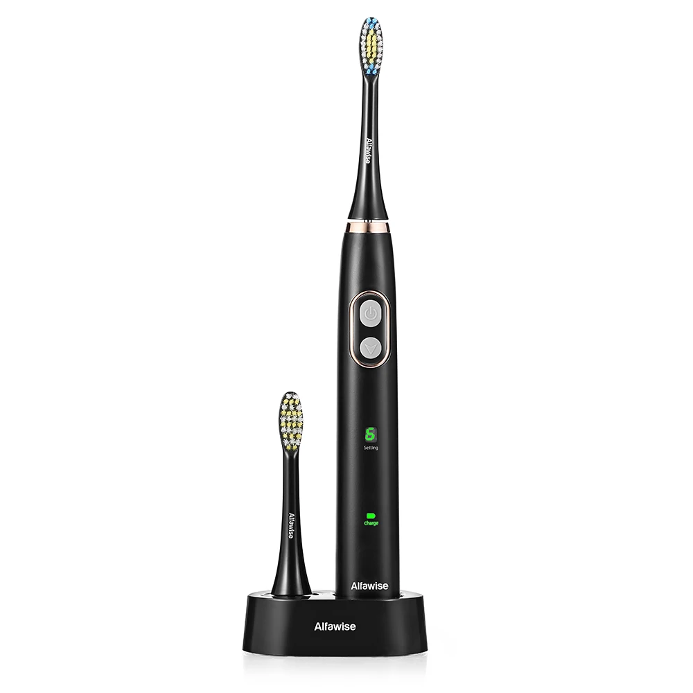 Alfawise BH - 126 Sonic Electric Toothbrush Smart Timer 5 Brushing Modes with 2 Brush Heads
Alfawise BH - 126 Sonic Electric Toothbrush Smart Timer 5 Brushing Modes with 2 Brush Heads