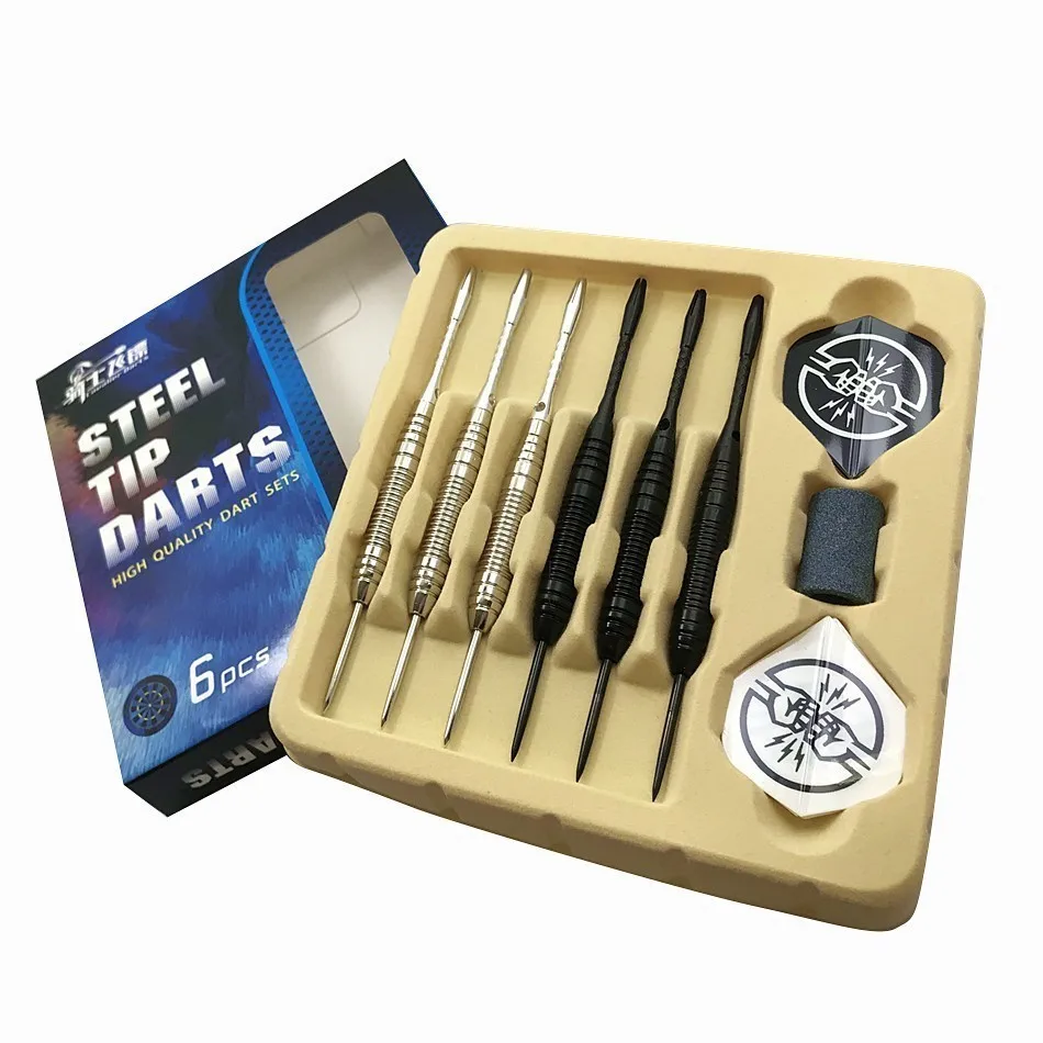 6pcs 22g Professional Steel Tip Darts Sliver And Black Dart Barrel With Same Color Dart Flights Dartboard Dardos Feather Leaves
6pcs 22g Professional Steel Tip Darts Sliver And Black Dart Barrel With Same Color Dart Flights Dartboard Dardos Feather Leaves