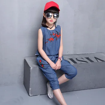 Girl denim clothes suit summer costume girl teenager 6 8 12 years casual sleeveless girl clothes
Girl denim clothes suit summer costume girl teenager 6 8 12 years casual sleeveless girl clothes