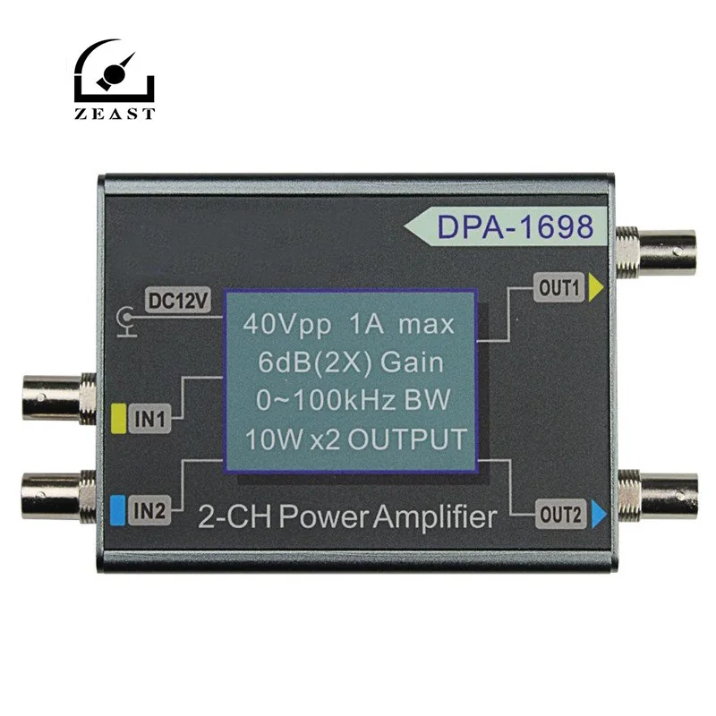 DPA-1698 High Power 0~100 KHZ Dual Channel 10W X2 DDS Function Signal Generator Power Amplifier
DPA-1698 High Power 0~100 KHZ Dual Channel 10W X2 DDS Function Signal Generator Power Amplifier